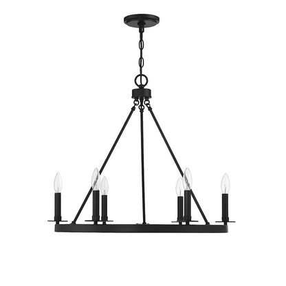 6-Light 22" Chandelier, Matte Black