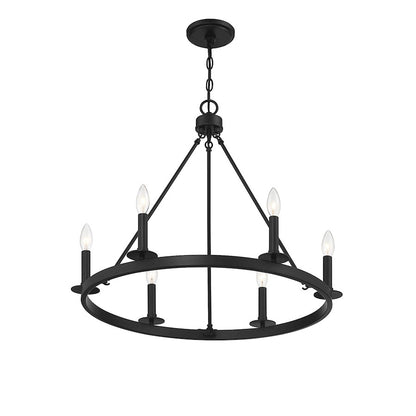 6-Light 22" Chandelier, Matte Black