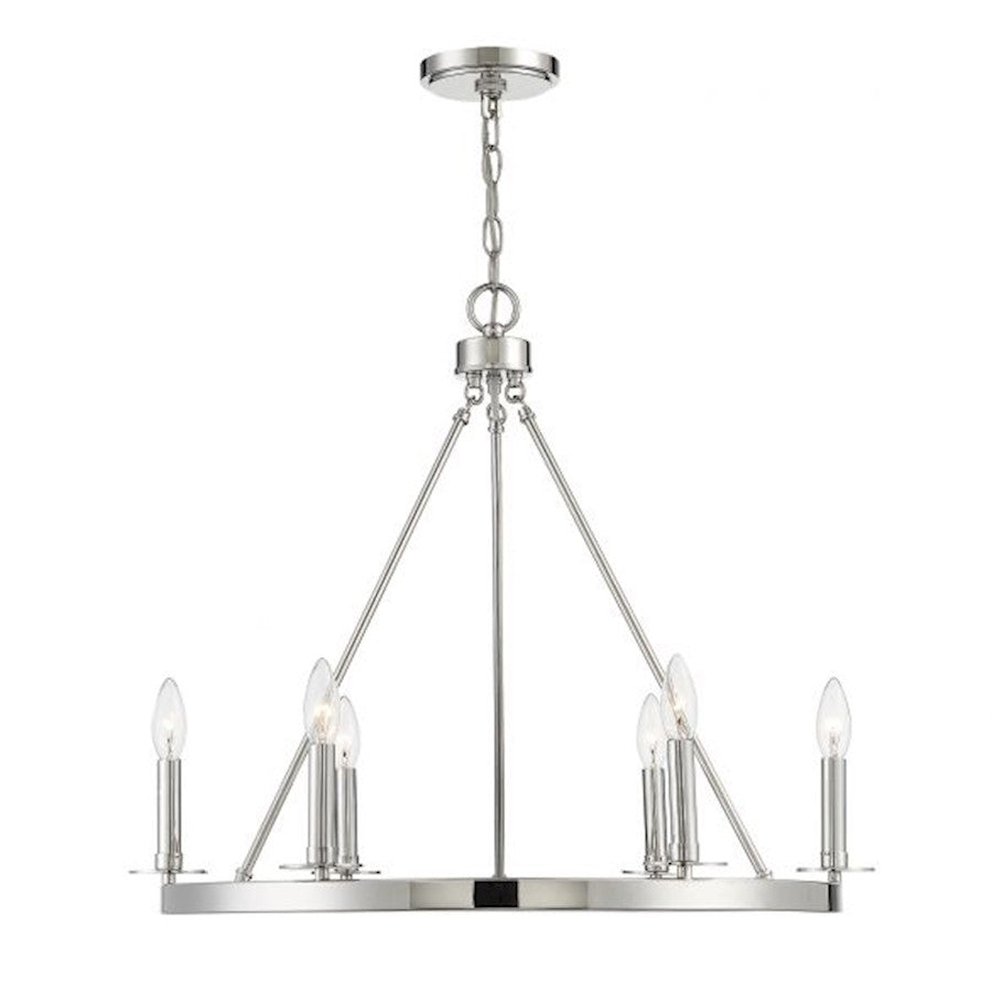 Savoy House 6-Light 22" Chandelier, Polished Nickel - M10093PN