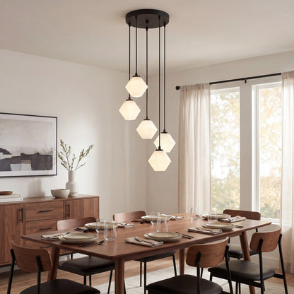 5-Light 16" Chandelier, Matte Black