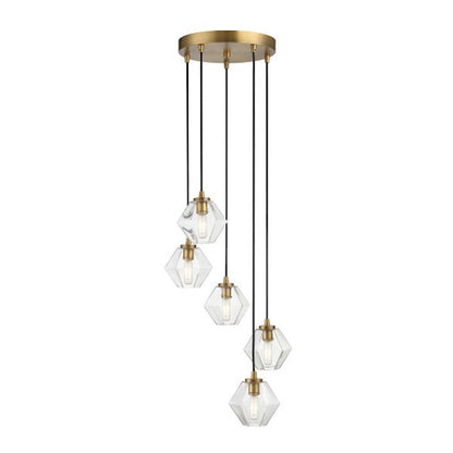 5-Light 16" Chandelier, Matte Black