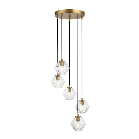 5-Light 16" Chandelier, Matte Black