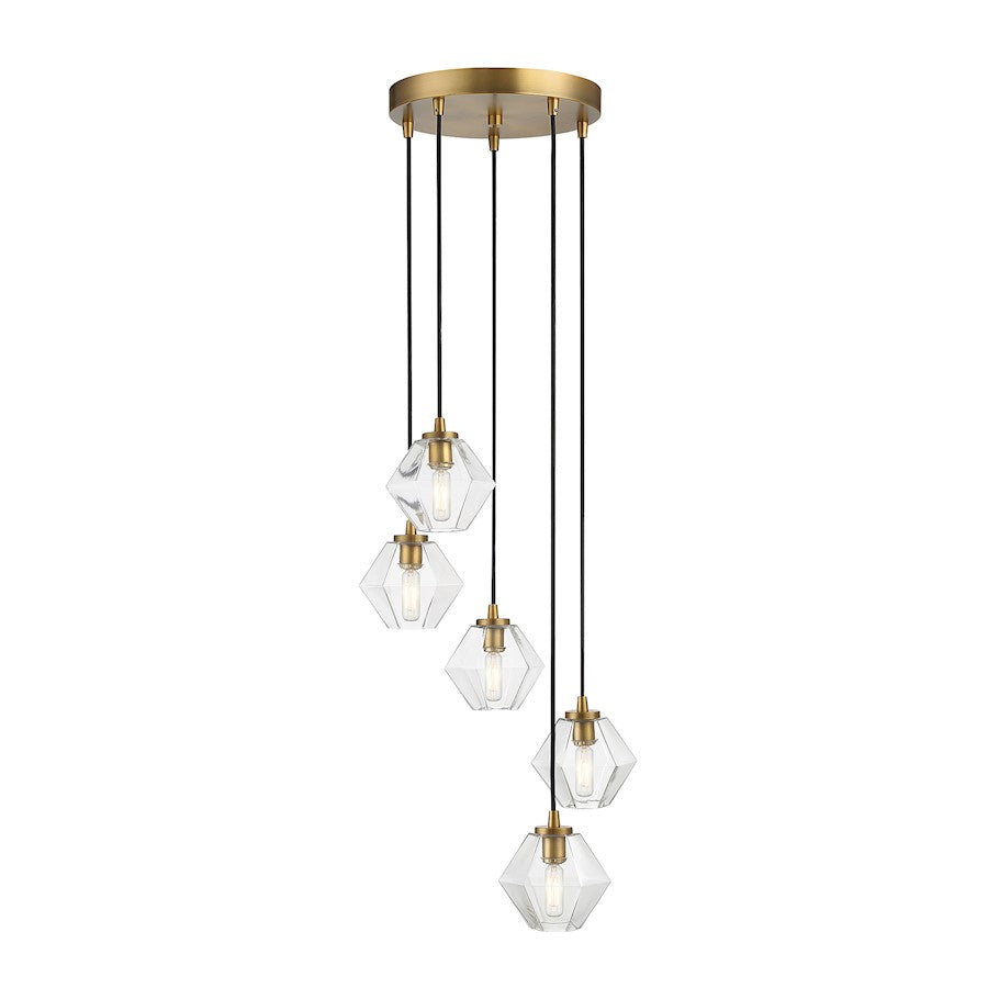 5-Light 16" Chandelier, Matte Black