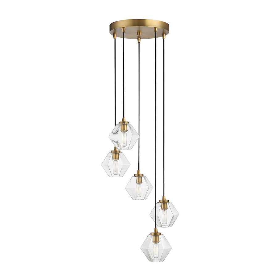 5-Light 16" Chandelier, Matte Black