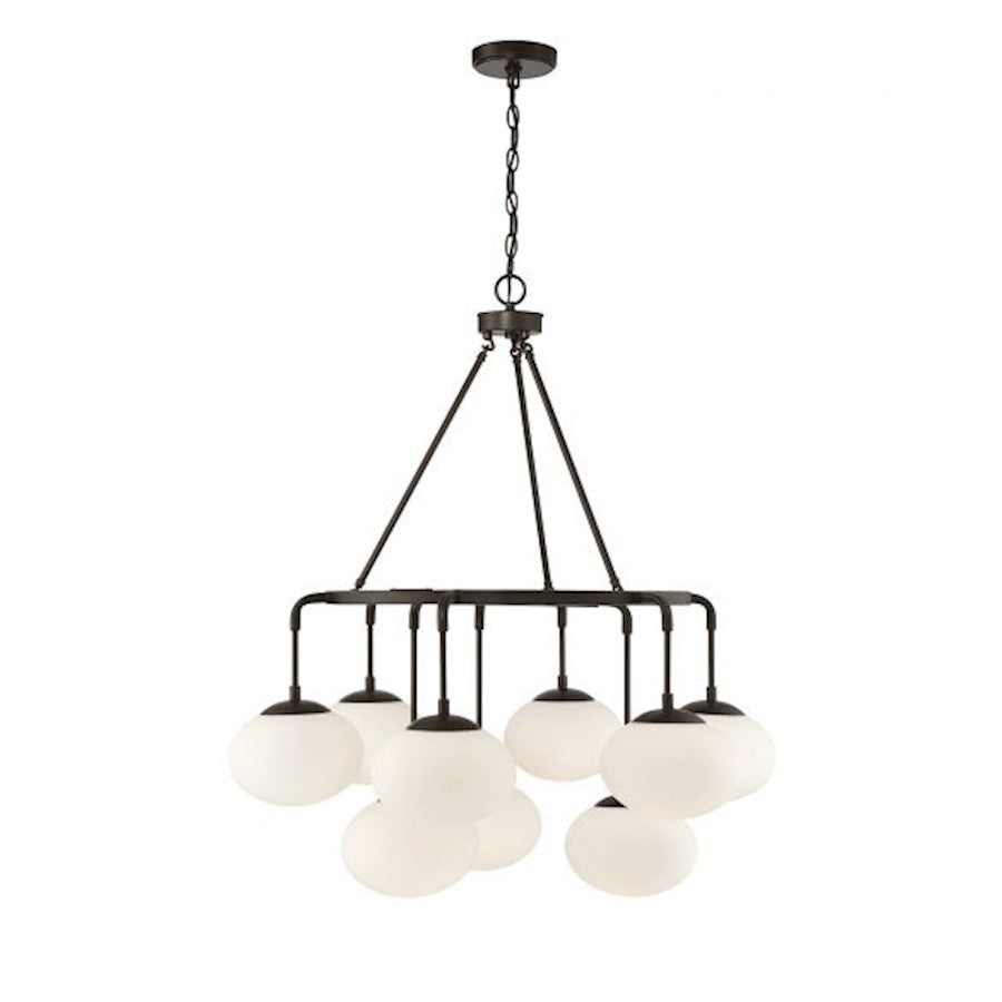 9-Light Chandelier, Natural Brass