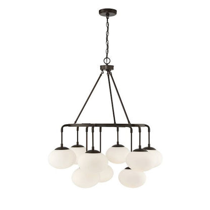 9-Light Chandelier, Natural Brass