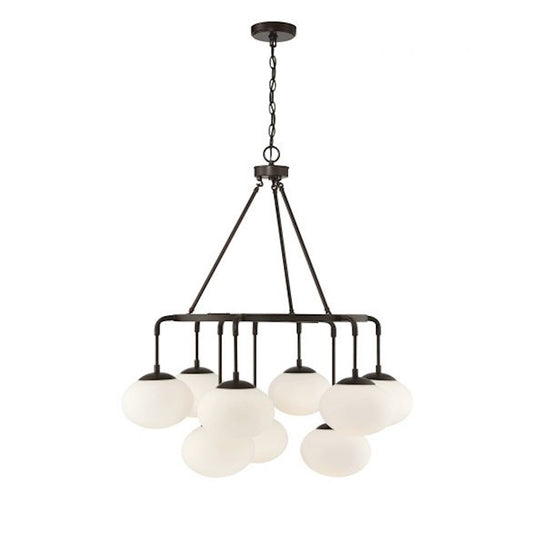 9-Light Chandelier, Natural Brass