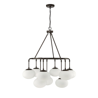 9-Light Chandelier, Natural Brass