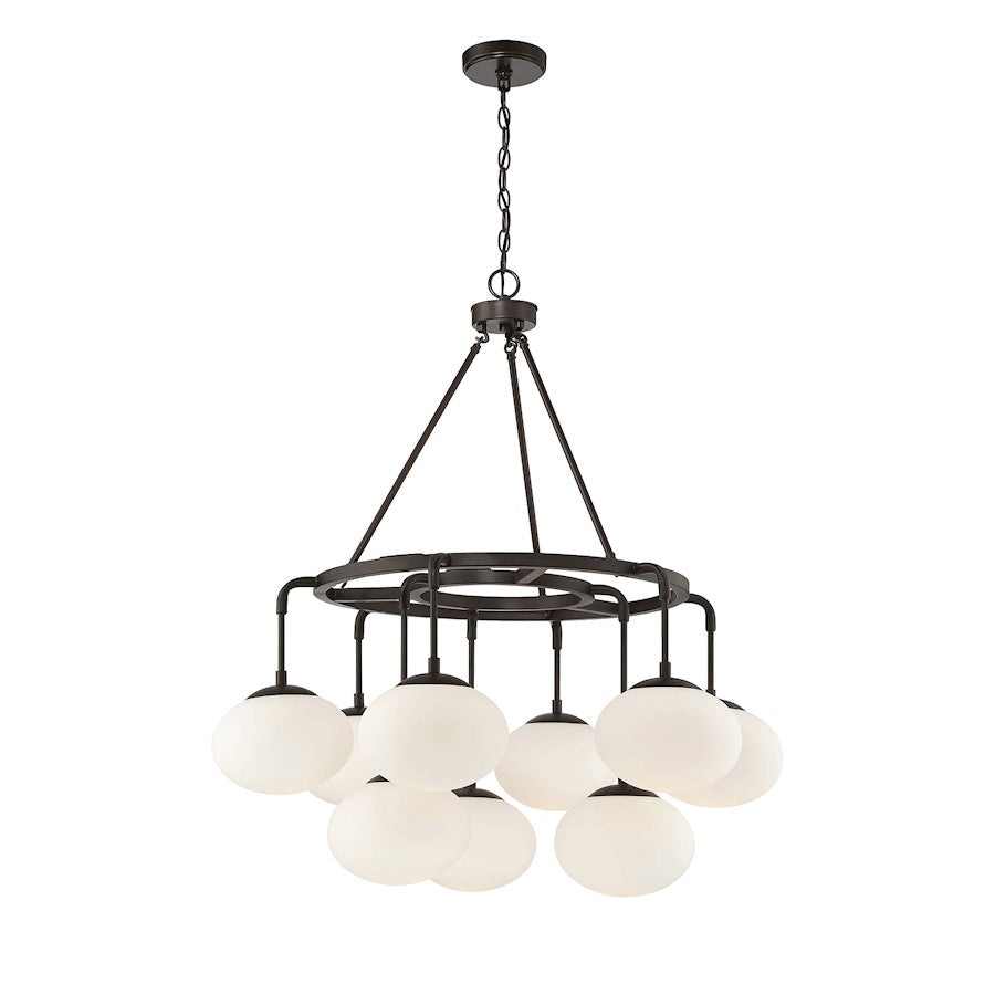 9-Light Chandelier, Natural Brass