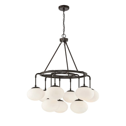 9-Light Chandelier, Natural Brass