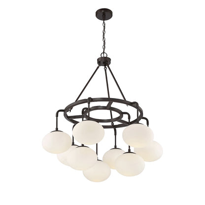 9-Light Chandelier, Natural Brass