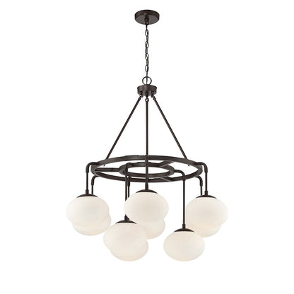 9-Light Chandelier, Natural Brass