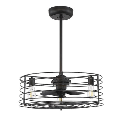 Meridian Farmhouse 2007 3 Light 14" Ceiling Fan, Oil Rubbed Bronze