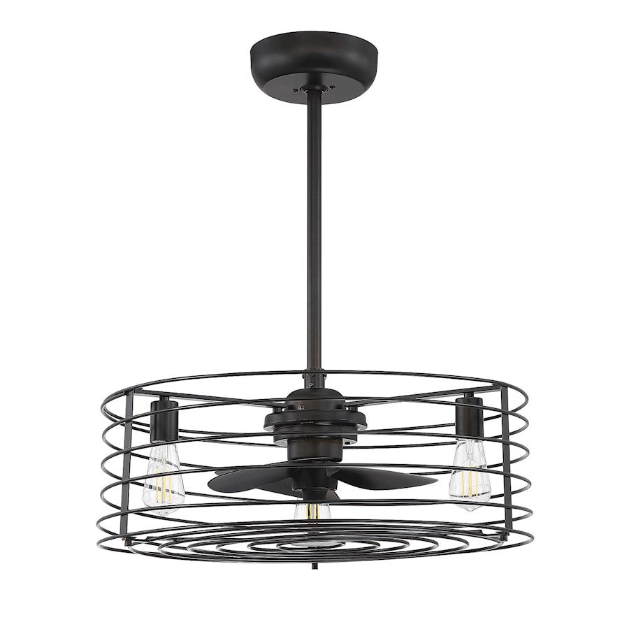Meridian Farmhouse 2007 3 Light 14" Ceiling Fan, Oil Rubbed Bronze