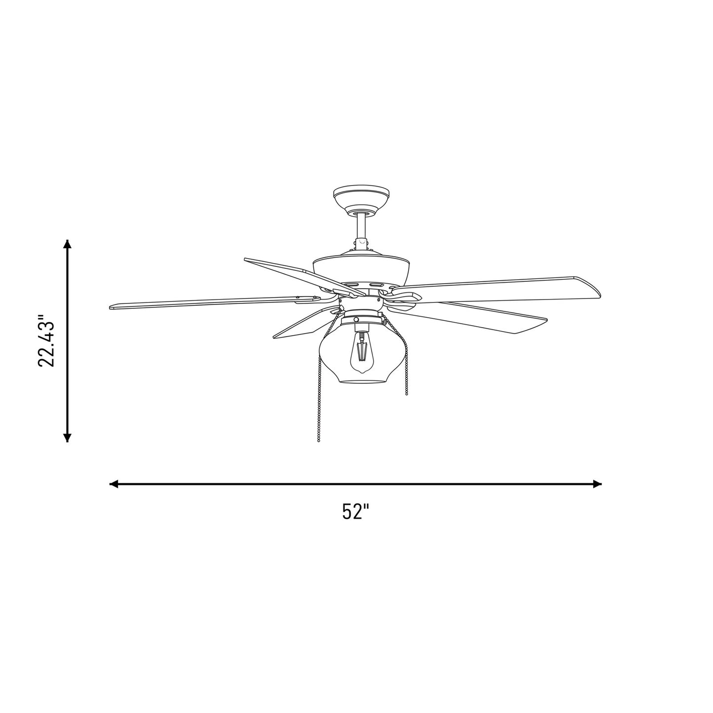 Meridian Farmhouse 52" 1 Light Ceiling Fan