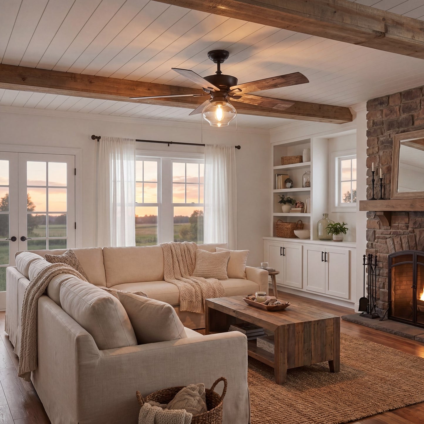 Meridian Farmhouse 52" 1 Light Ceiling Fan