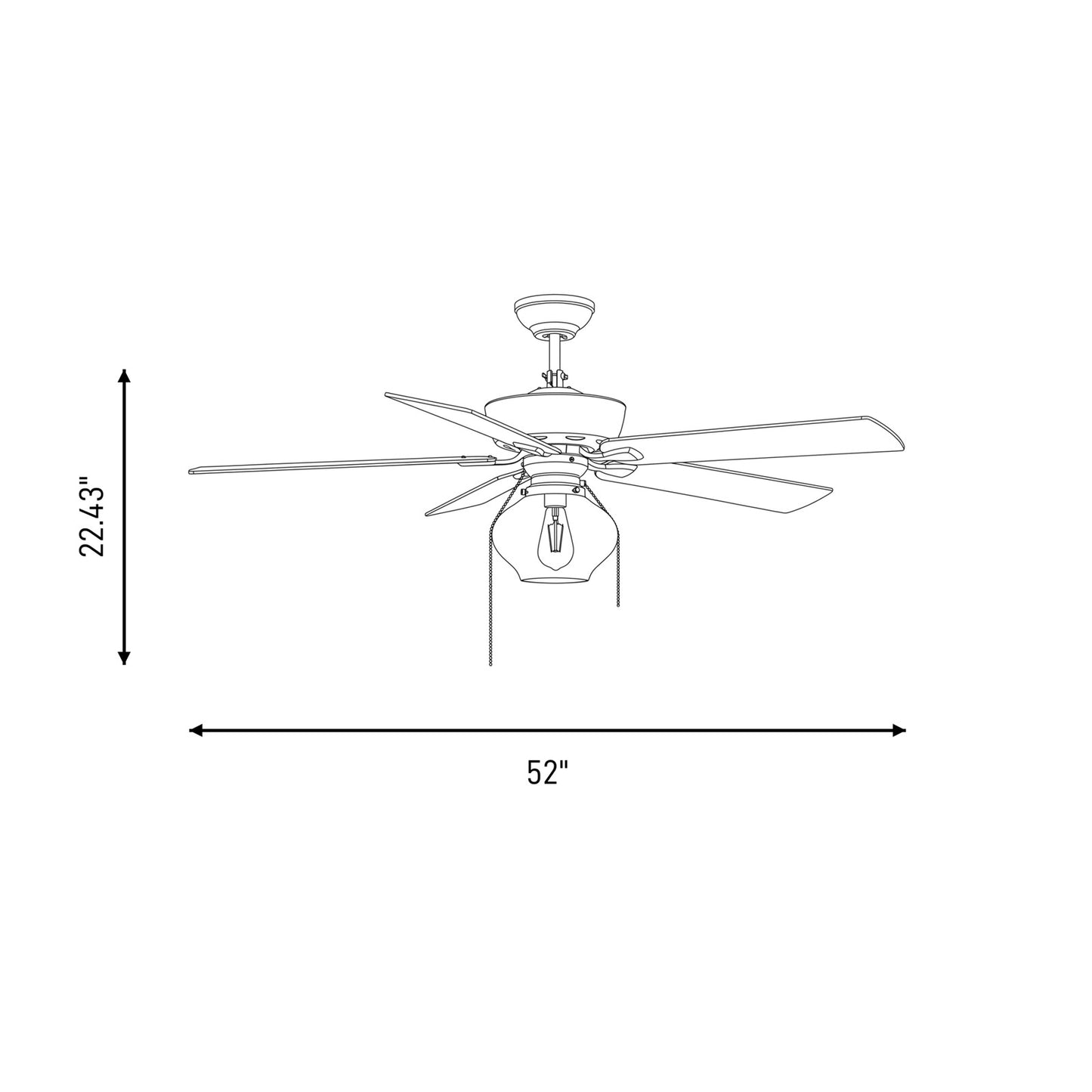 Meridian Farmhouse 52" 1 Light Ceiling Fan