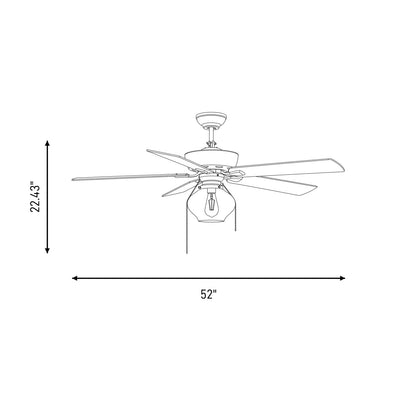 Meridian Farmhouse 52" 1 Light Ceiling Fan
