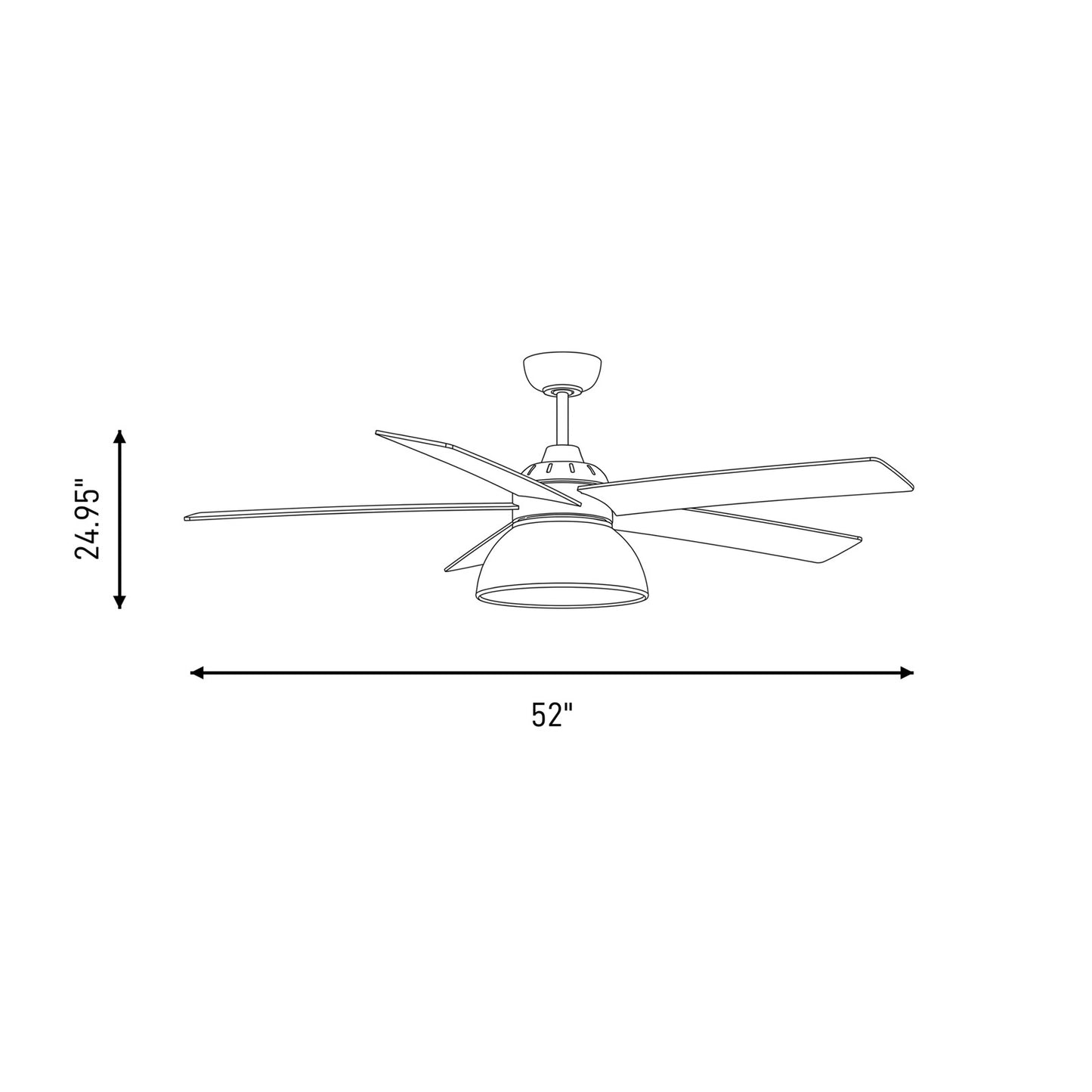 Meridian Modern Farmhouse 52" LED Ceiling Fan