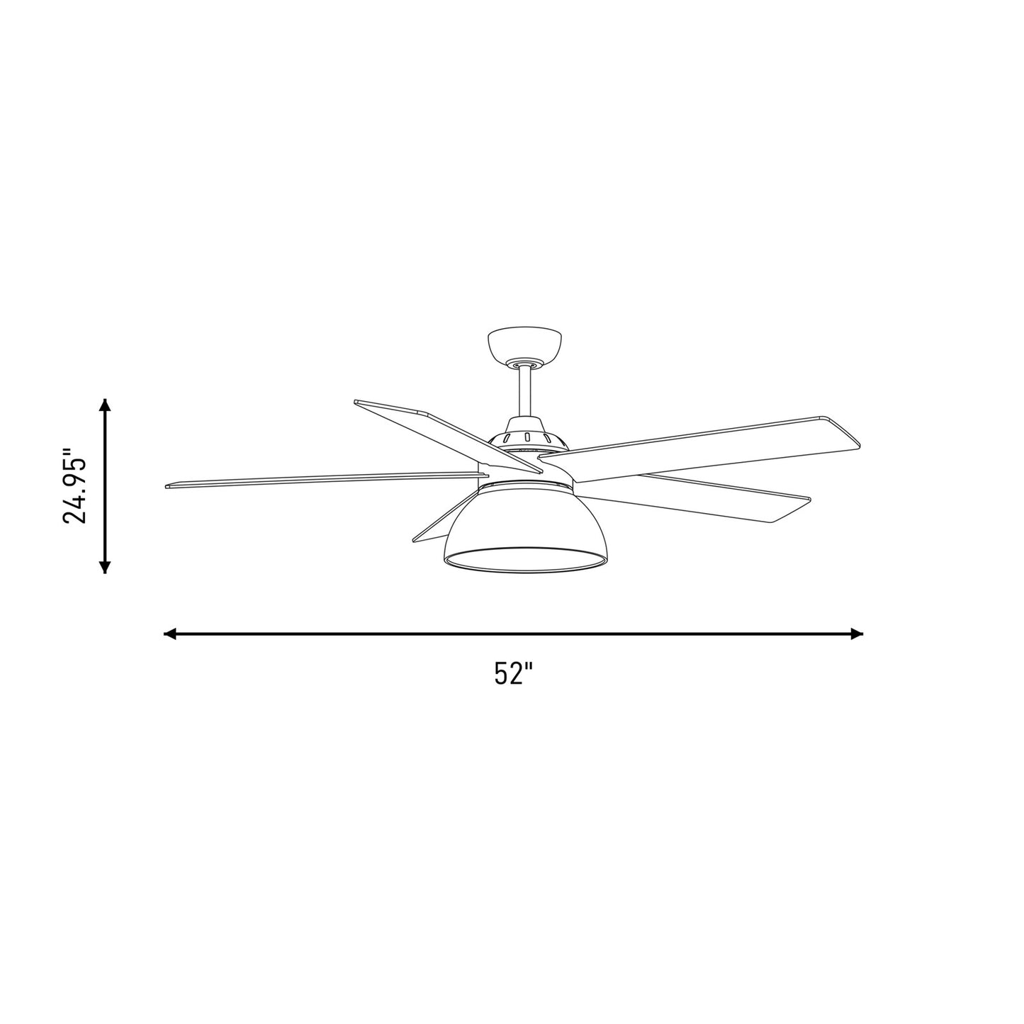 Meridian Modern Farmhouse 52" LED Ceiling Fan