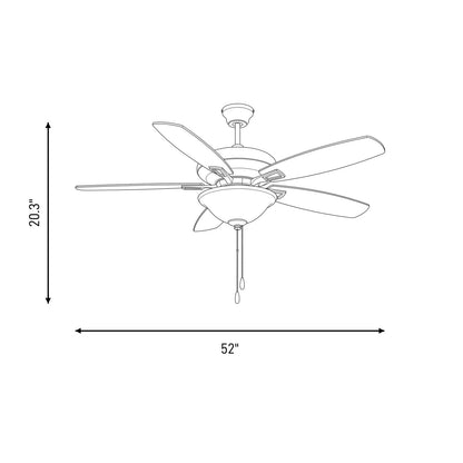 Savoy House 52" 2-Light 20" Ceiling Fan, Brushed Nickel
