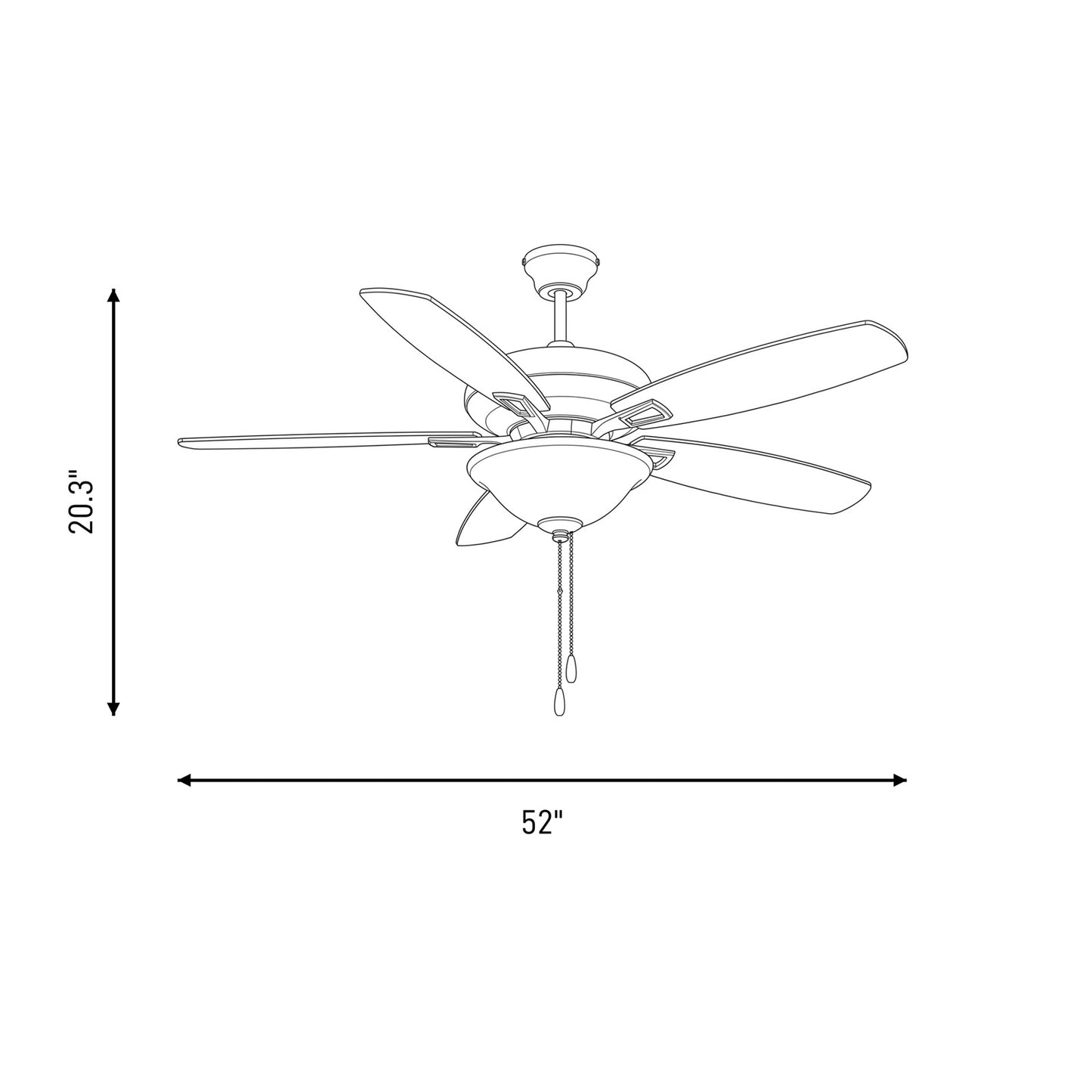 Savoy House 52" 2-Light 20" Ceiling Fan, Brushed Nickel