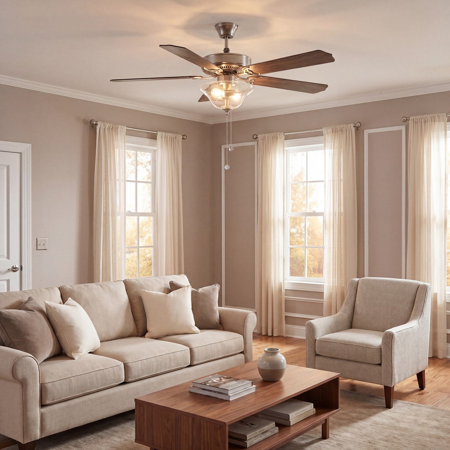 Meridian Traditional 2 Light 52" Ceiling Fan