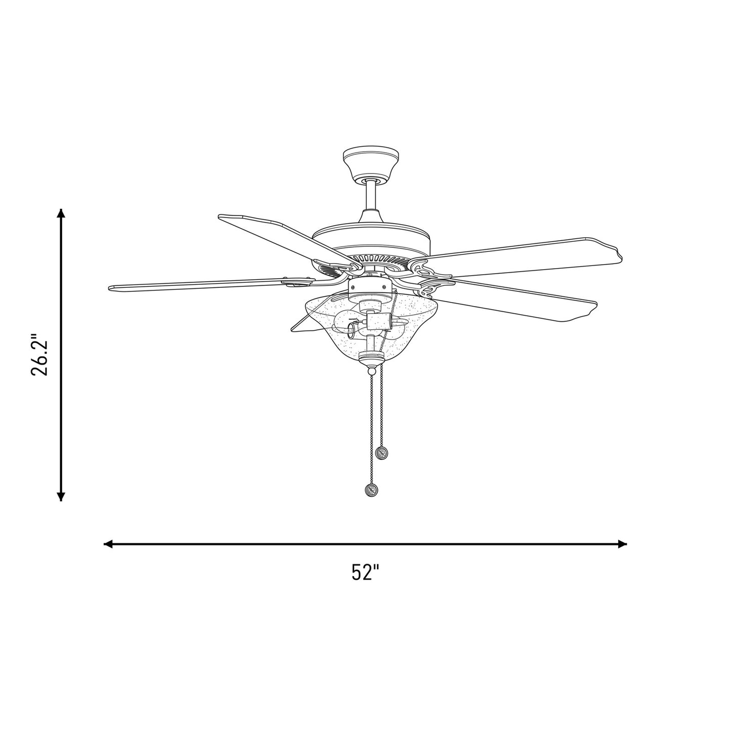 Meridian Traditional 2 Light 52" Ceiling Fan