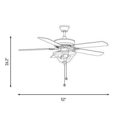 Meridian Traditional 2 Light 52" Ceiling Fan