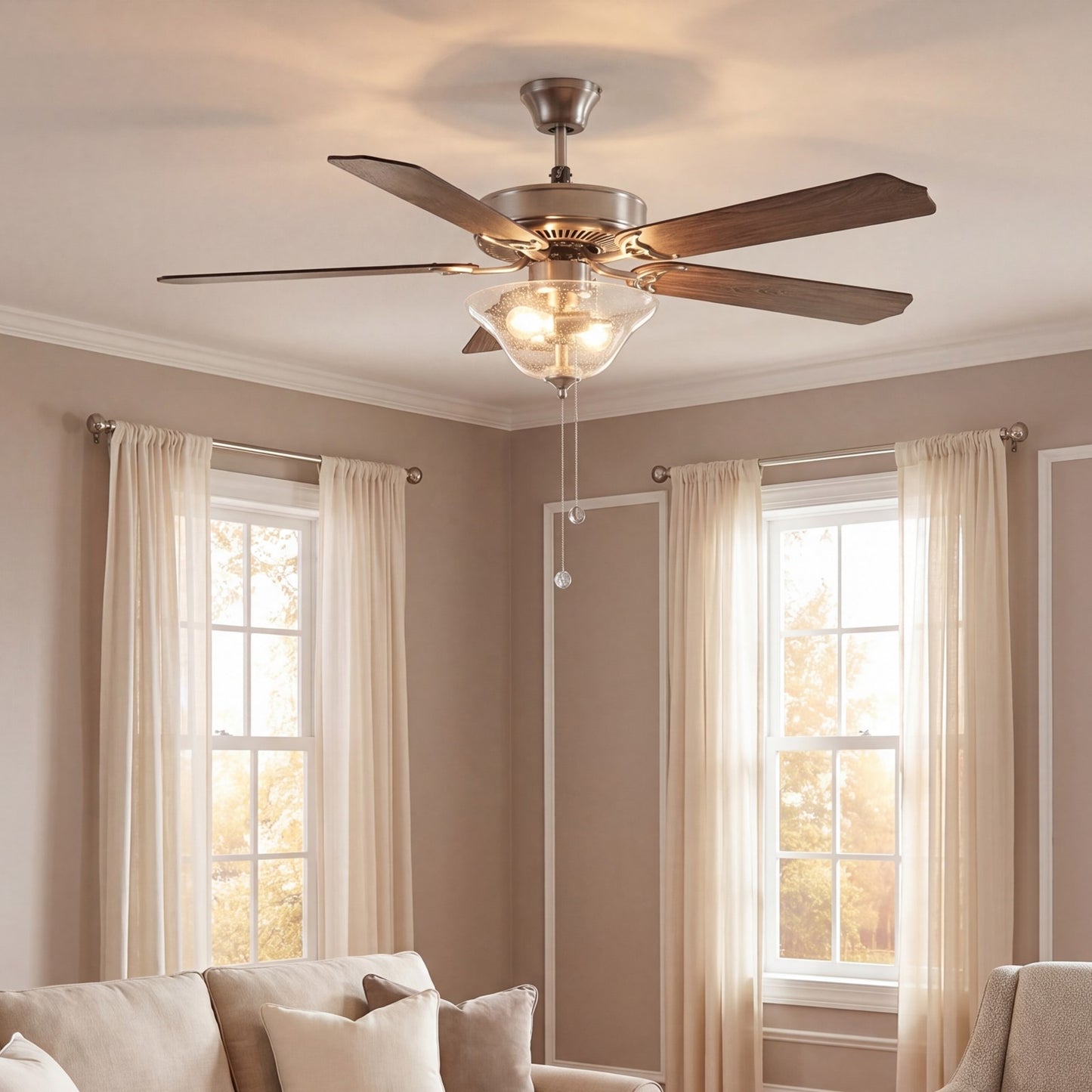 Meridian Traditional 2 Light 52" Ceiling Fan