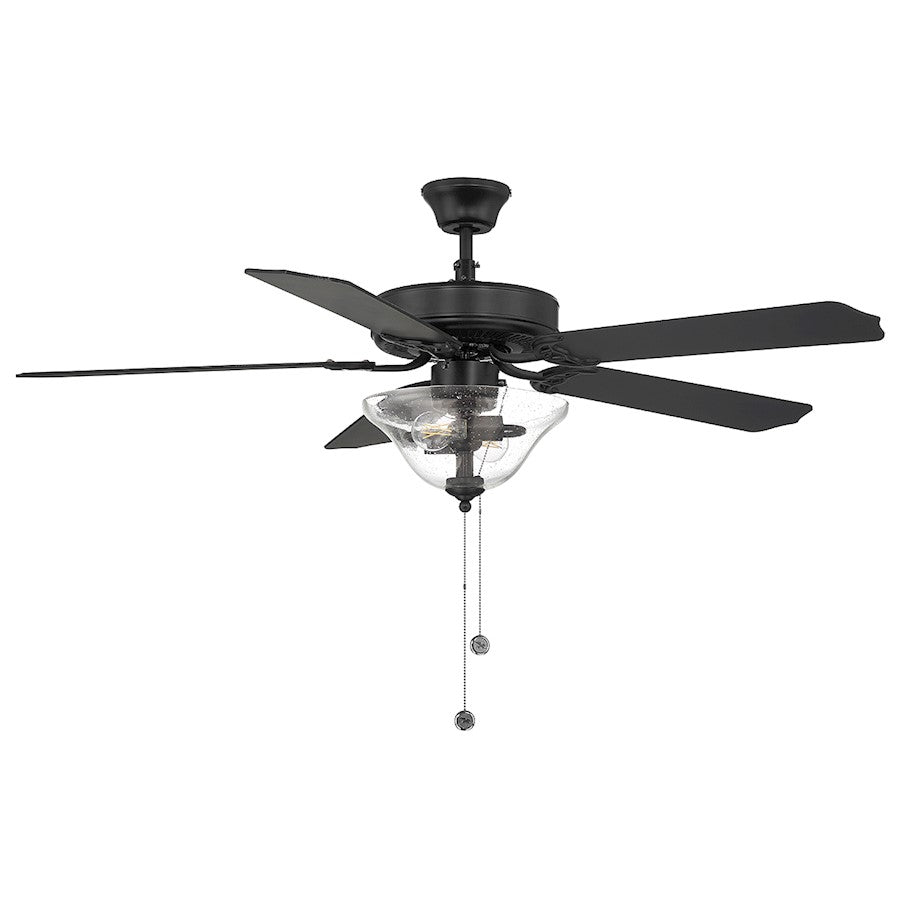 Savoy House 52" 2-Light 26" Ceiling Fan, Matte Black