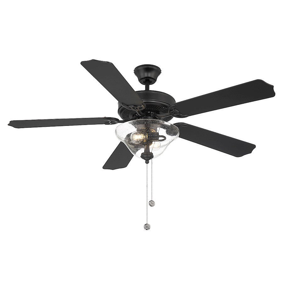 Savoy House 52" 2-Light 26" Ceiling Fan, Matte Black