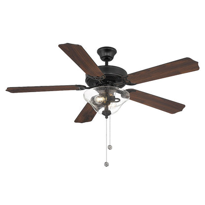 Savoy House 52" 2-Light 26" Ceiling Fan, Matte Black