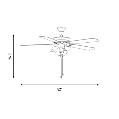 Meridian Traditional 2 Light 52" Ceiling Fan