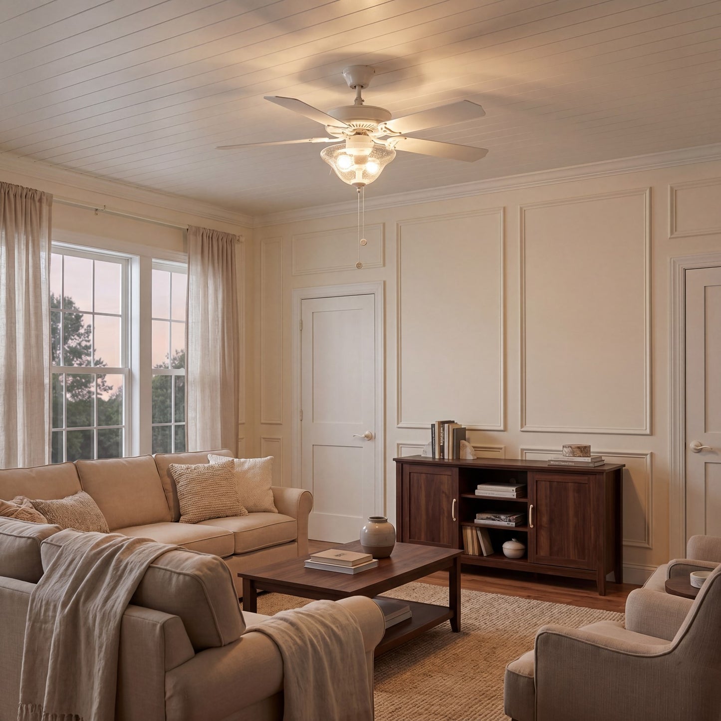Meridian Traditional 2 Light 52" Ceiling Fan
