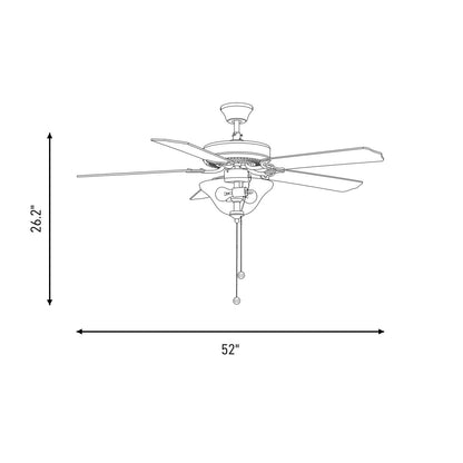 Meridian Traditional 2 Light 52" Ceiling Fan