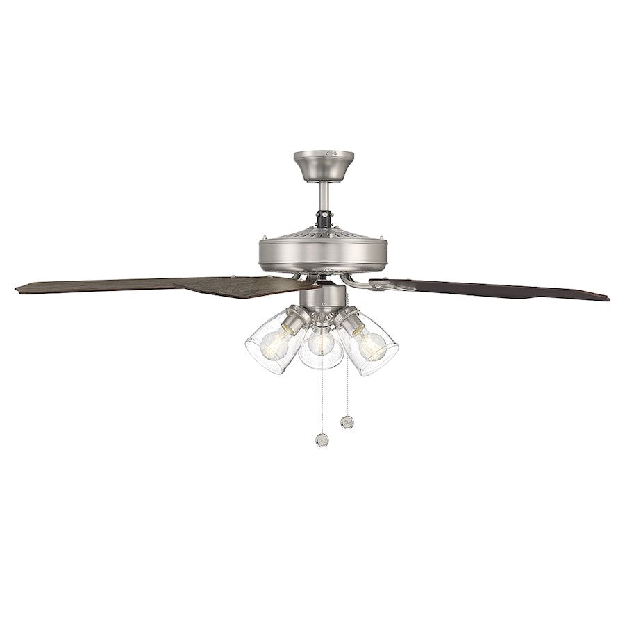 Savoy House 52" 3-Light 27" Ceiling Fan, Brushed Nickel