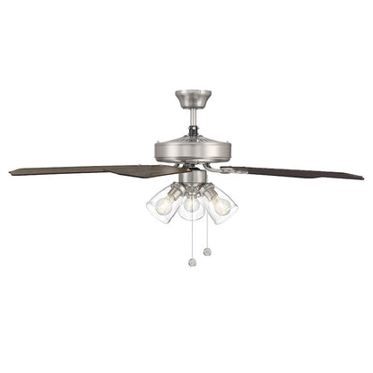 Savoy House 52" 3-Light 27" Ceiling Fan, Brushed Nickel