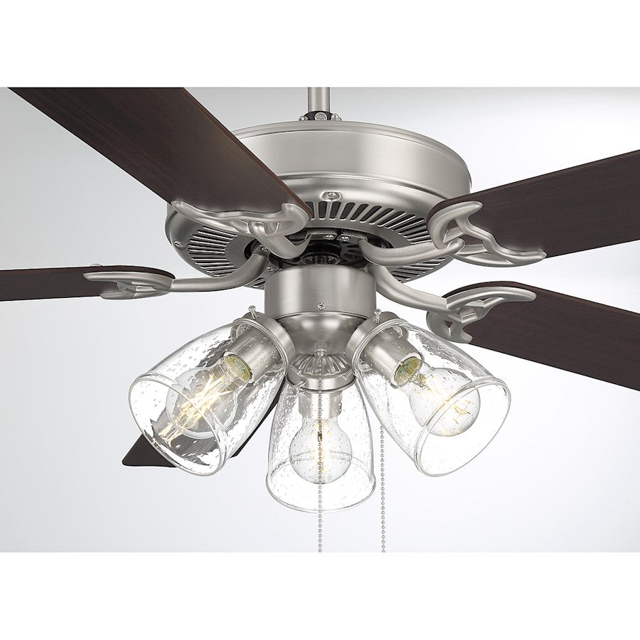 Savoy House 52" 3-Light 27" Ceiling Fan, Brushed Nickel