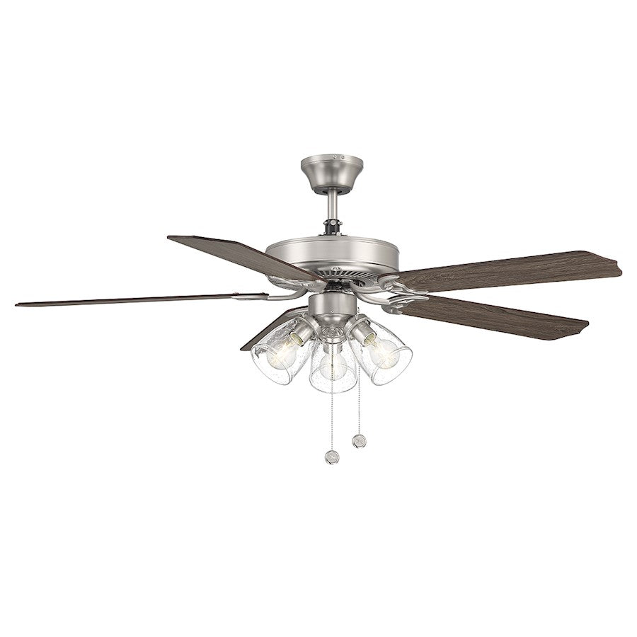 Savoy House 52" 3-Light 27" Ceiling Fan, Brushed Nickel