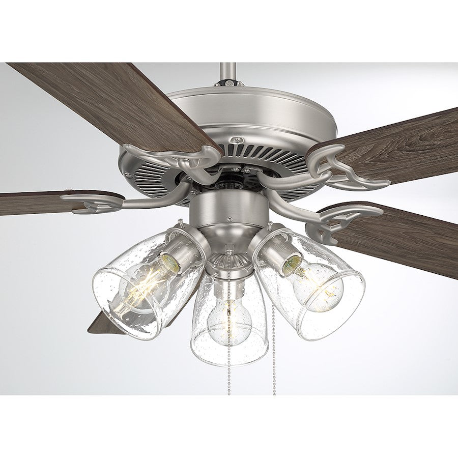 Savoy House 52" 3-Light 27" Ceiling Fan, Brushed Nickel