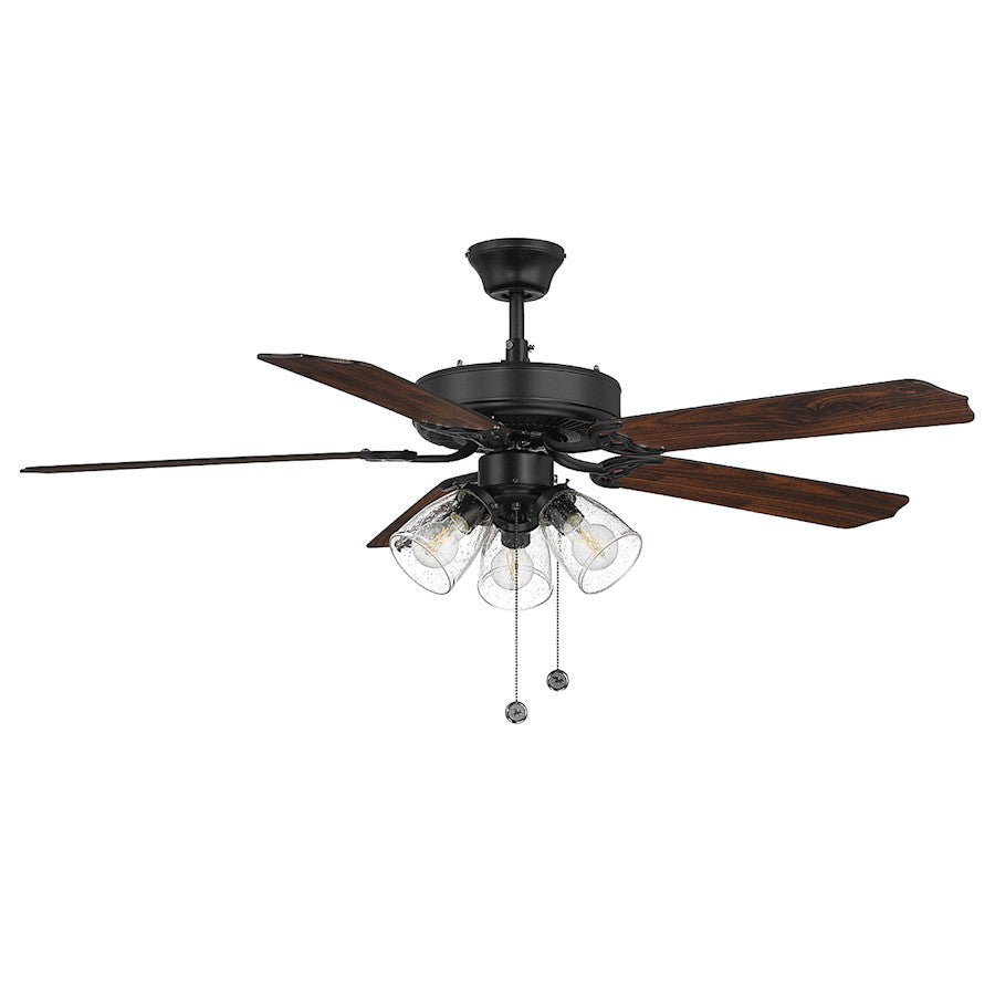 Savoy House 52" 3-Light Ceiling Fan, Matte Black