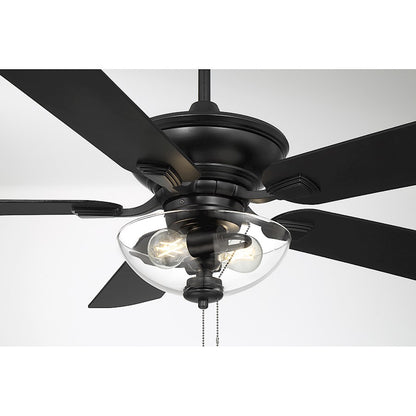 Savoy House 52" 2-Light Outdoor Ceiling Fan, Matte Black