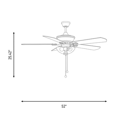 Meridian Modern 2 Light 52" Outdoor Ceiling Fan