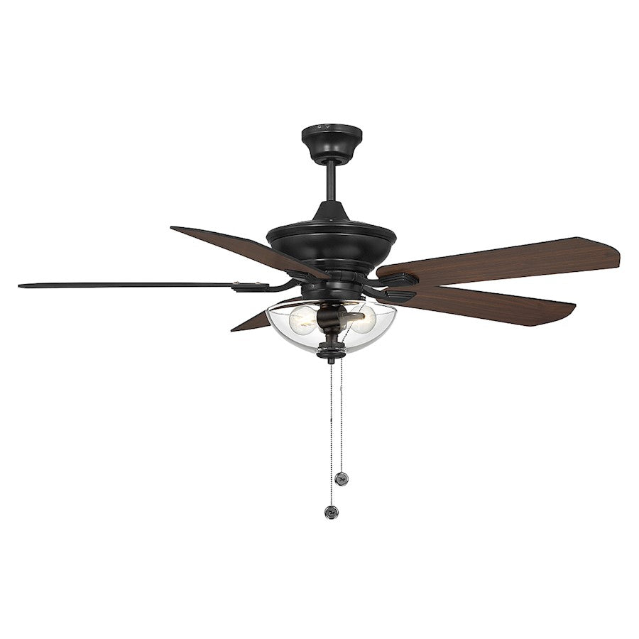 Savoy House 52" 2-Light Outdoor Ceiling Fan, Matte Black