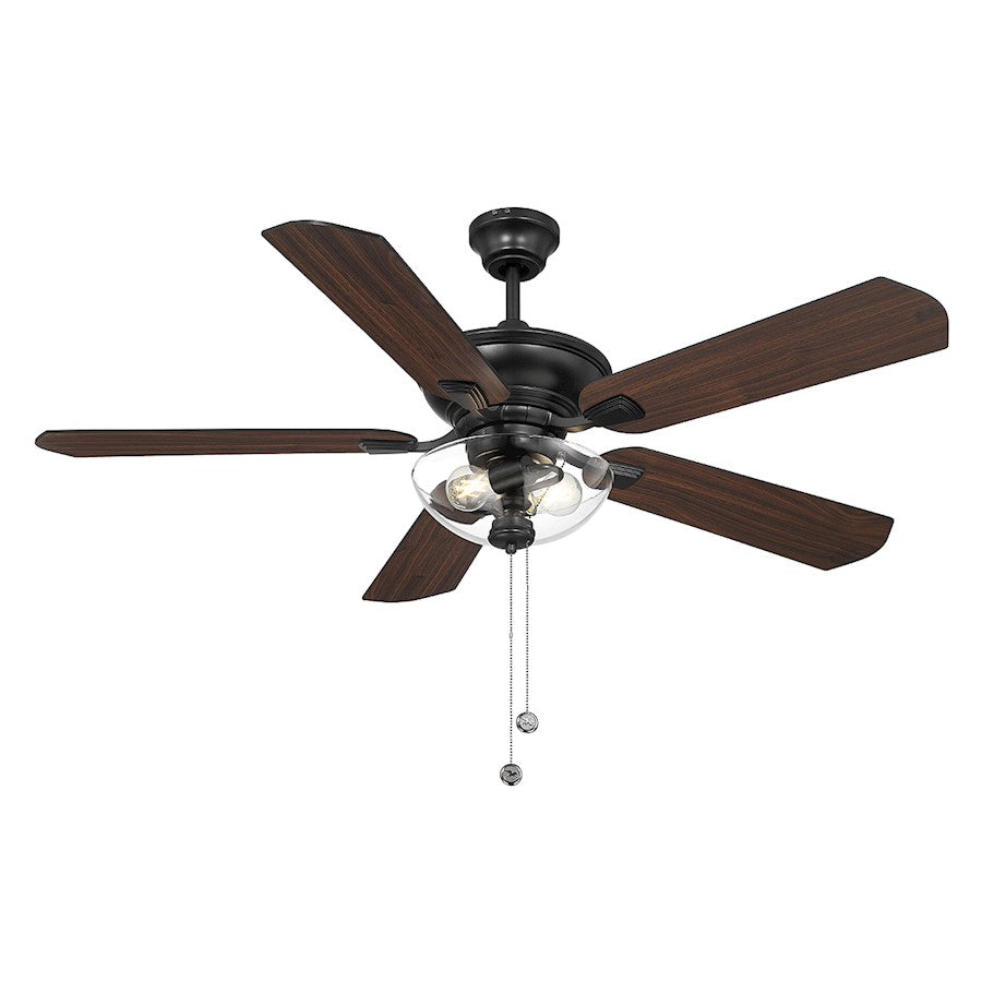 Savoy House 52" 2-Light Outdoor Ceiling Fan, Matte Black