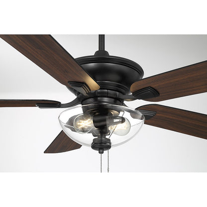 Savoy House 52" 2-Light Outdoor Ceiling Fan, Matte Black