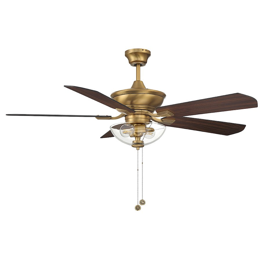 Savoy House 52" 2-Light Outdoor Ceiling Fan, Natural Brass