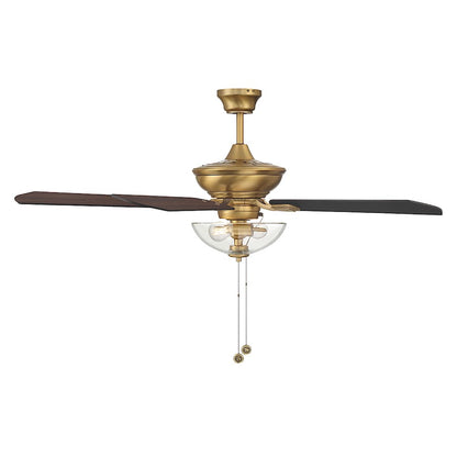 Savoy House 52" 2-Light Outdoor Ceiling Fan, Natural Brass