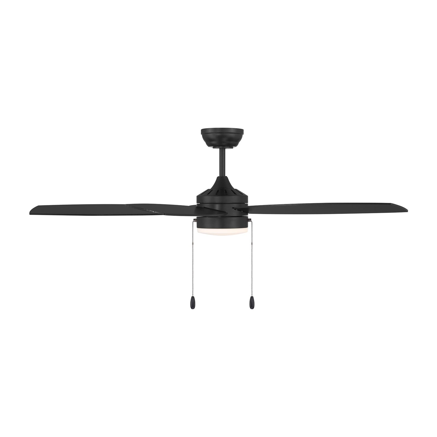 Savoy House 52in Ceiling Fan | Transitional Matte Black and White Opal Glass | Covered Patio & Living Room | 52 x 52 x 7.63 in | Model M2029MBK
